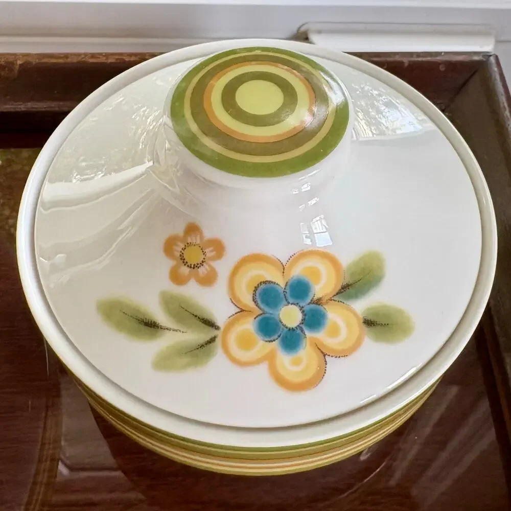 Noritake Chestnuthill Floral Stoneware Bowl, Creamer, and Sugar Set Vintage